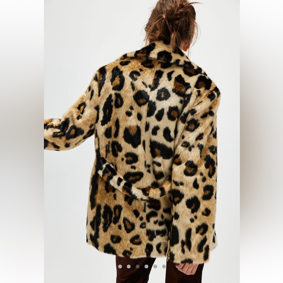 Free People Bella Leopard coat brand new - Picture 3 of 9